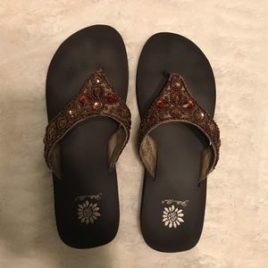 Yellow Box flip flops